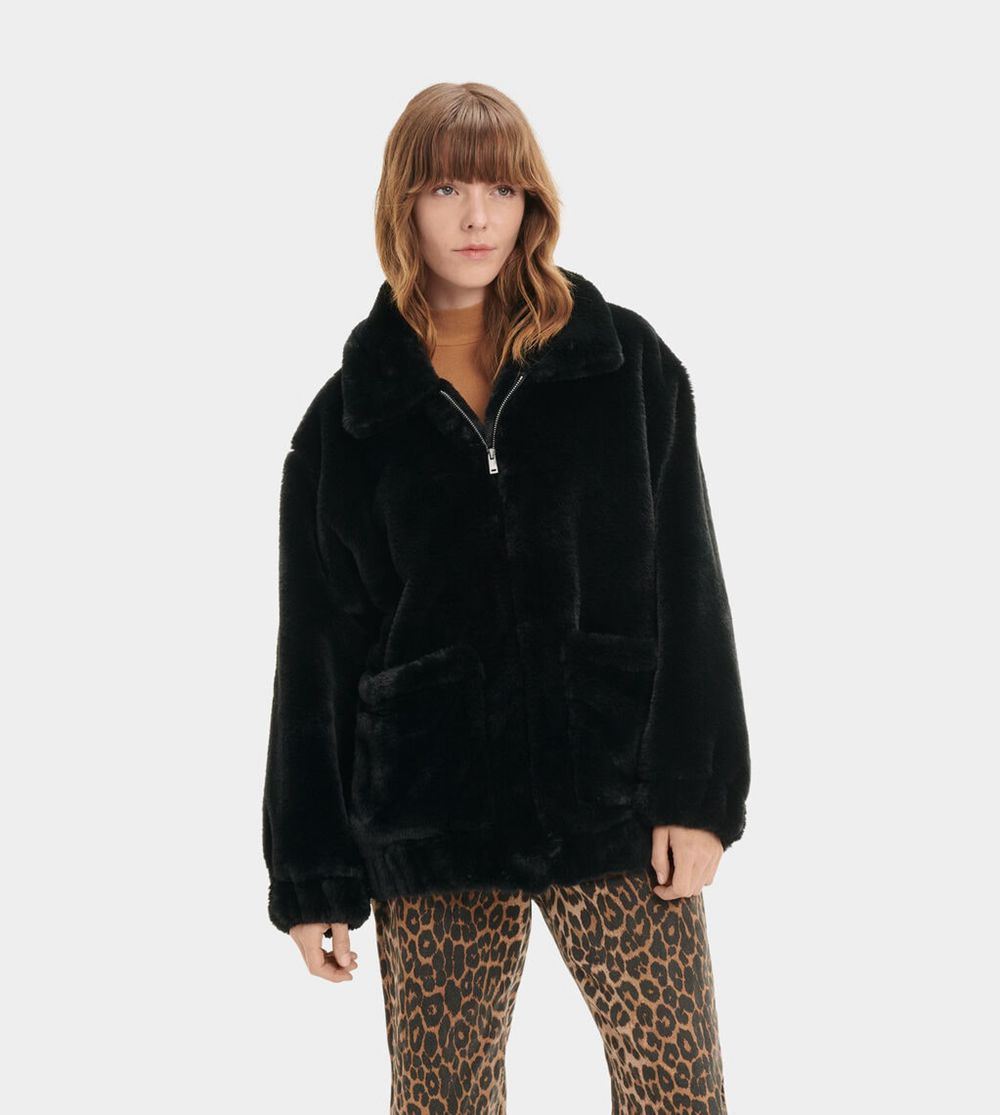 Ugg Jackets Canada - Ugg Women's Kianna Faux Fur Black